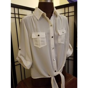 Forever 21- button-up front tie blouse